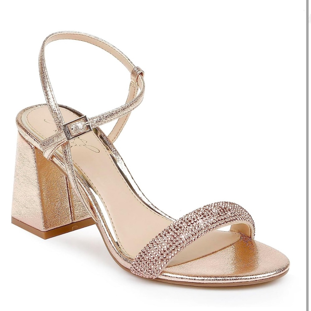 Jewel Badgley Mischka Earlene Block Heel Evening Sandal 5.5